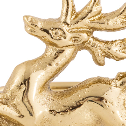 Comet Reindeer Metal Napkin Ring Gold (Set of 4)