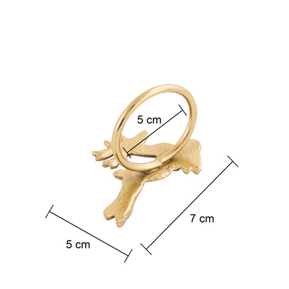 Comet Reindeer Metal Napkin Ring Gold (Set of 4)