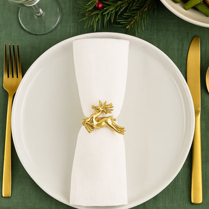 Comet Reindeer Metal Napkin Ring Gold (Set of 4)