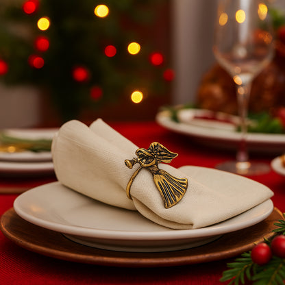 Fairy Metal Napkin Ring Antique Brass (Set of 4)