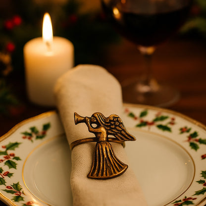 Fairy Metal Napkin Ring Antique Brass (Set of 4)