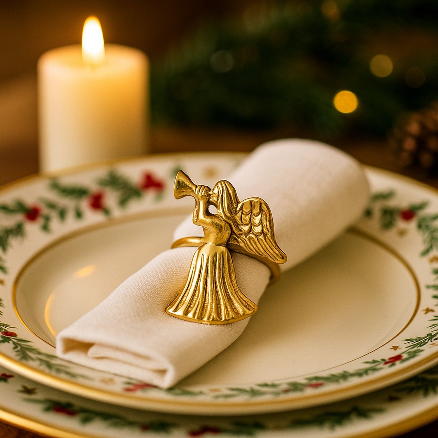 Fairy Metal Napkin Ring Gold (Set of 4)