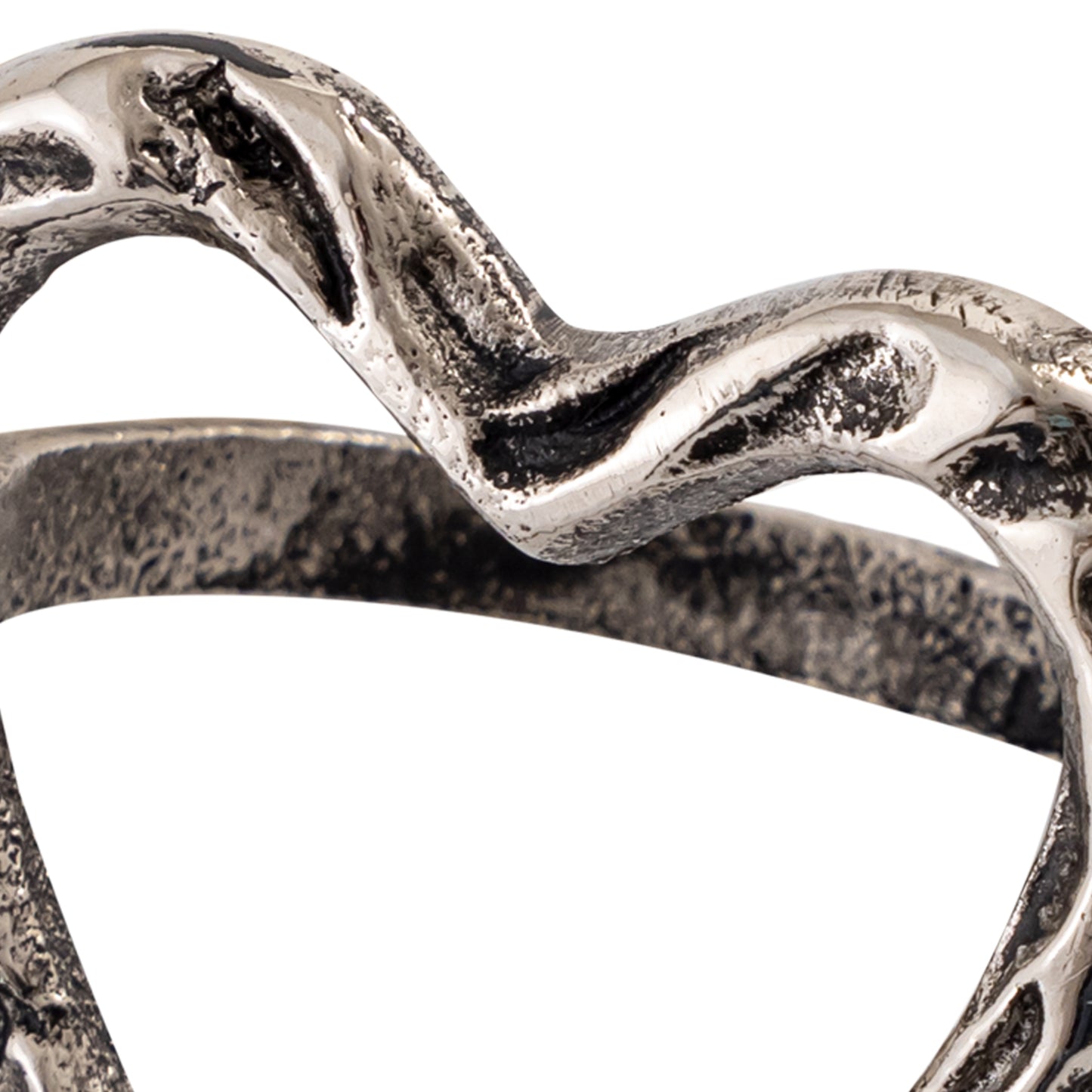 Heart Metal Napkin Ring Antique Silver Set of 4