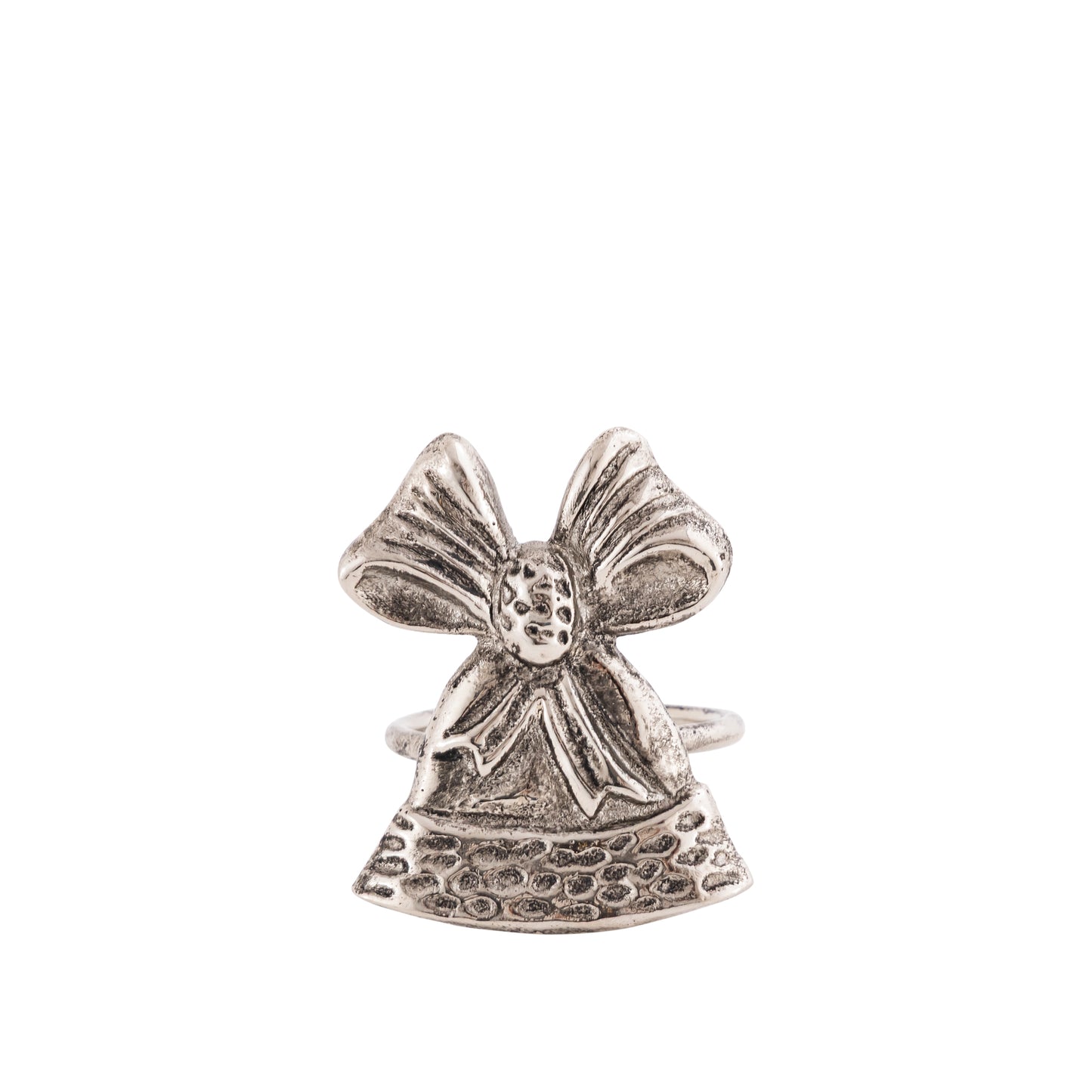 Jingle Bell Metal Napkin Ring Antique Silver (Set of 4)