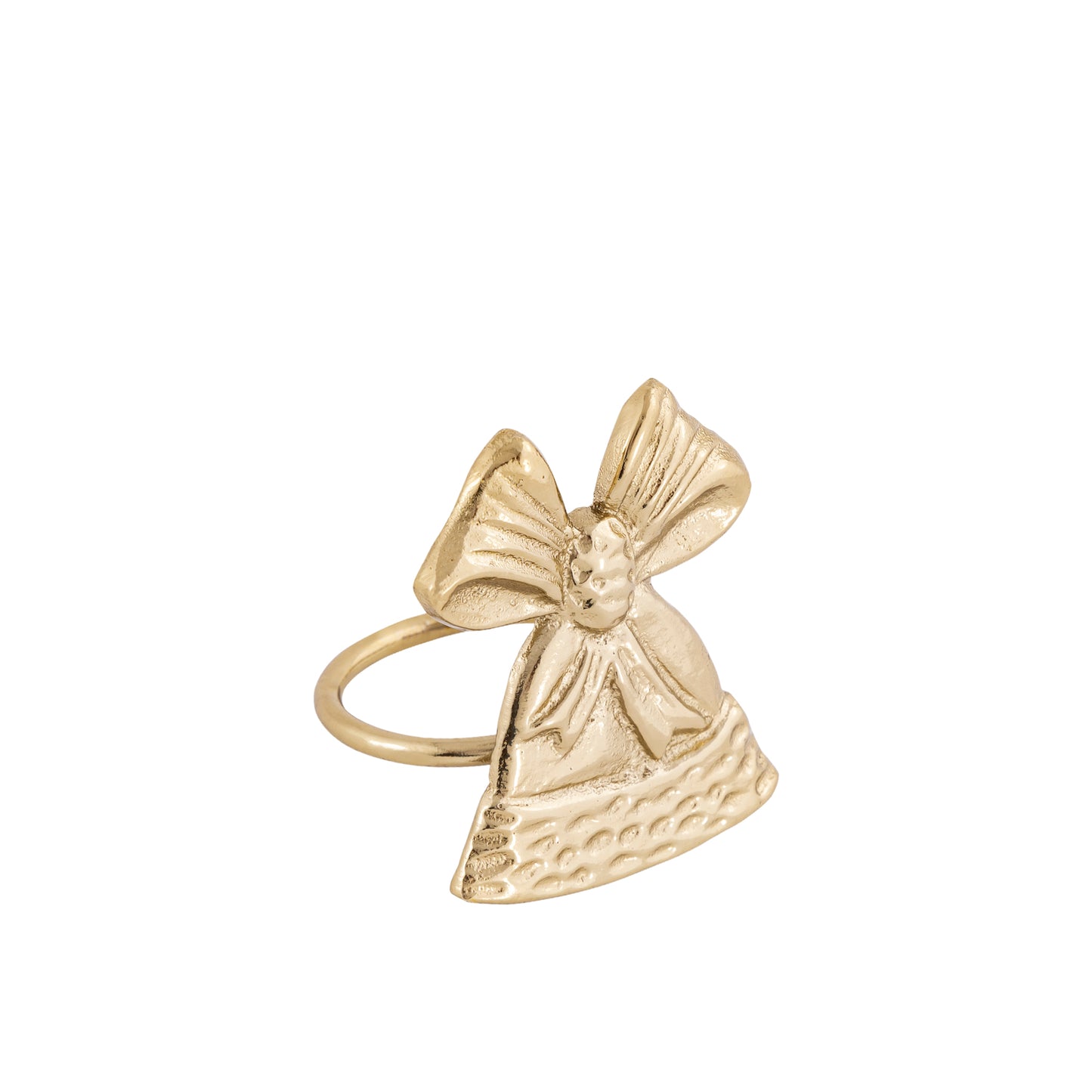 Jingle Bell Metal Napkin Ring Gold (Set of 4)