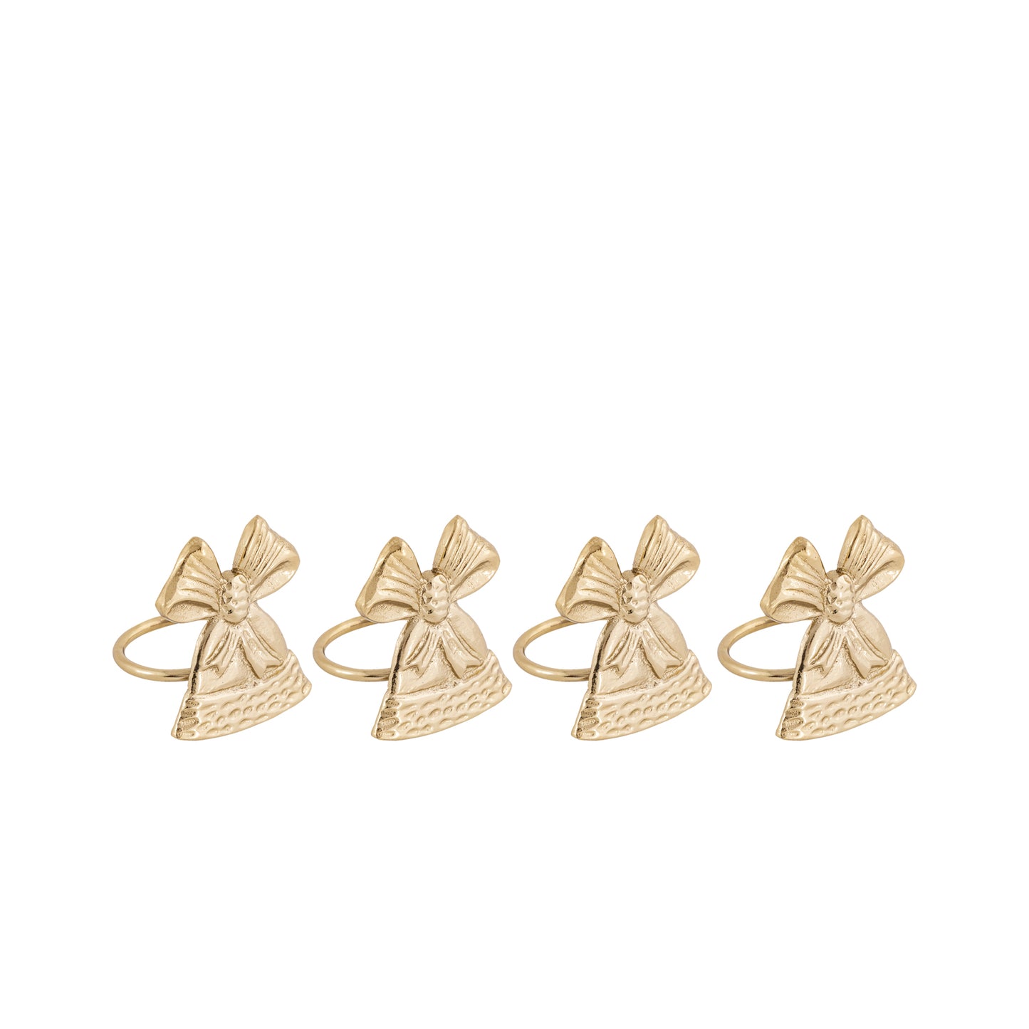 Jingle Bell Metal Napkin Ring Gold (Set of 4)