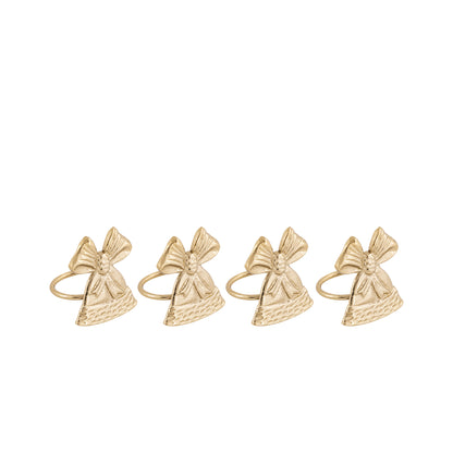 Jingle Bell Metal Napkin Ring Gold (Set of 4)