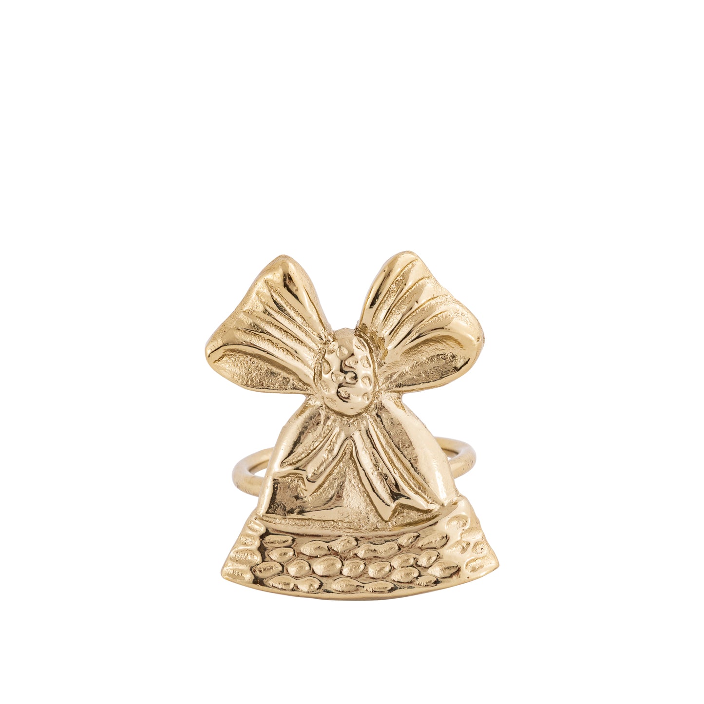 Jingle Bell Metal Napkin Ring Gold (Set of 4)