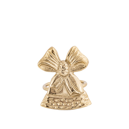 Jingle Bell Metal Napkin Ring Gold (Set of 4)