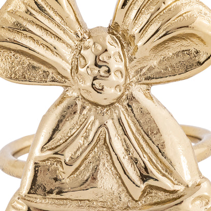 Jingle Bell Metal Napkin Ring Gold (Set of 4)