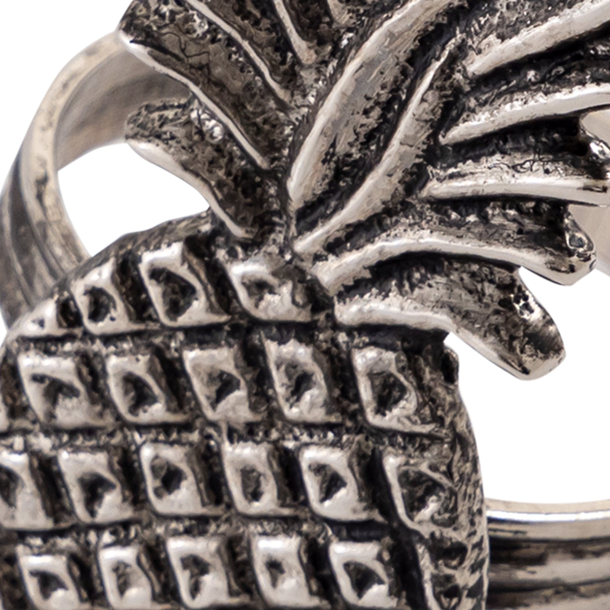 Pineapple Metal Napkin Ring Antique Silver Set of 4