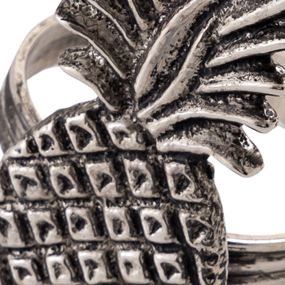 Pineapple Metal Napkin Ring Antique Silver Set of 4