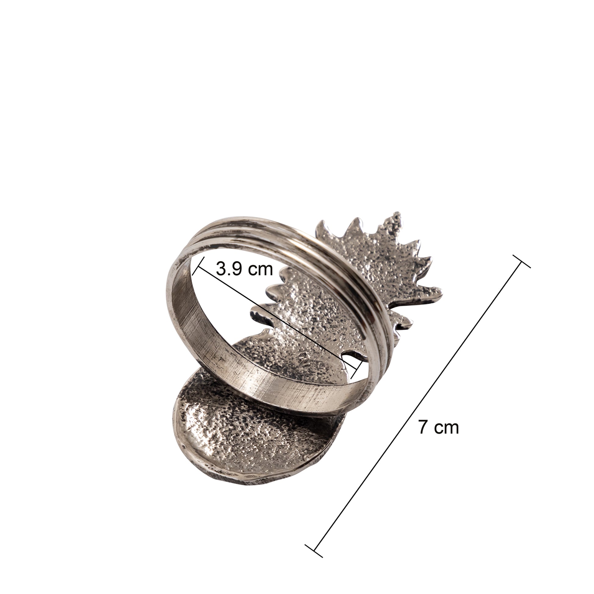 Pineapple Metal Napkin Ring Antique Silver Set of 4