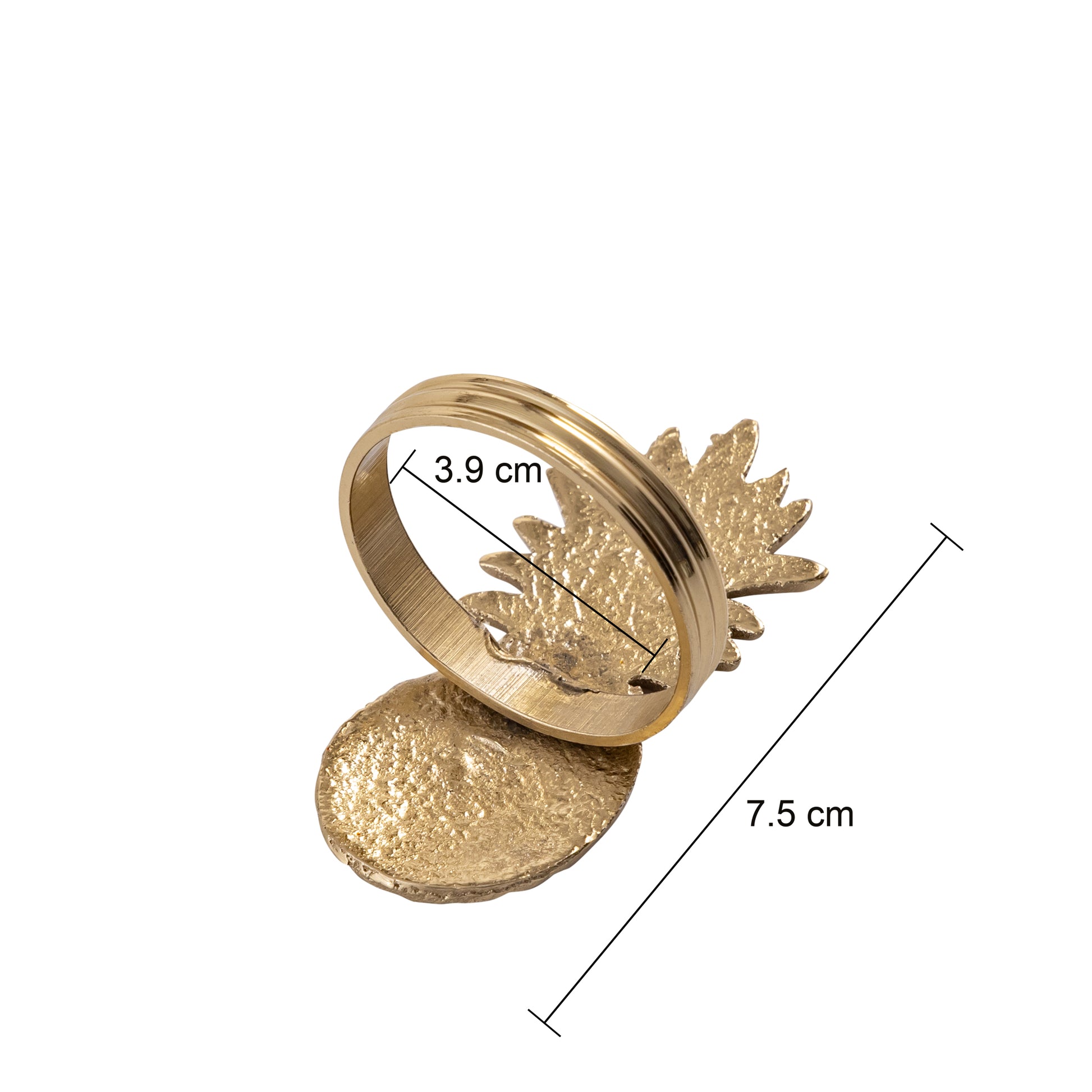 Pineapple Metal Napkin Ring Gold Set of 4