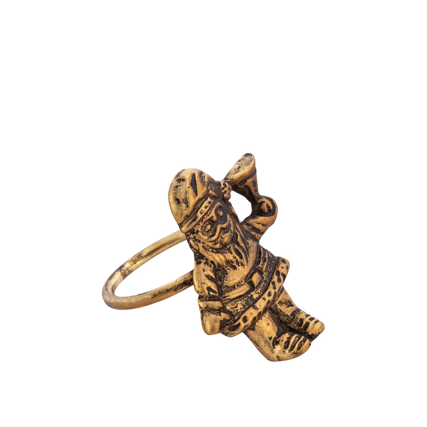 Santa Metal Napkin Ring Antique Brass (Set of 4)