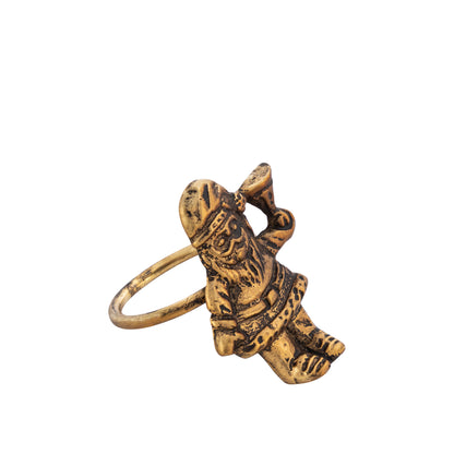 Santa Metal Napkin Ring Antique Brass (Set of 4)
