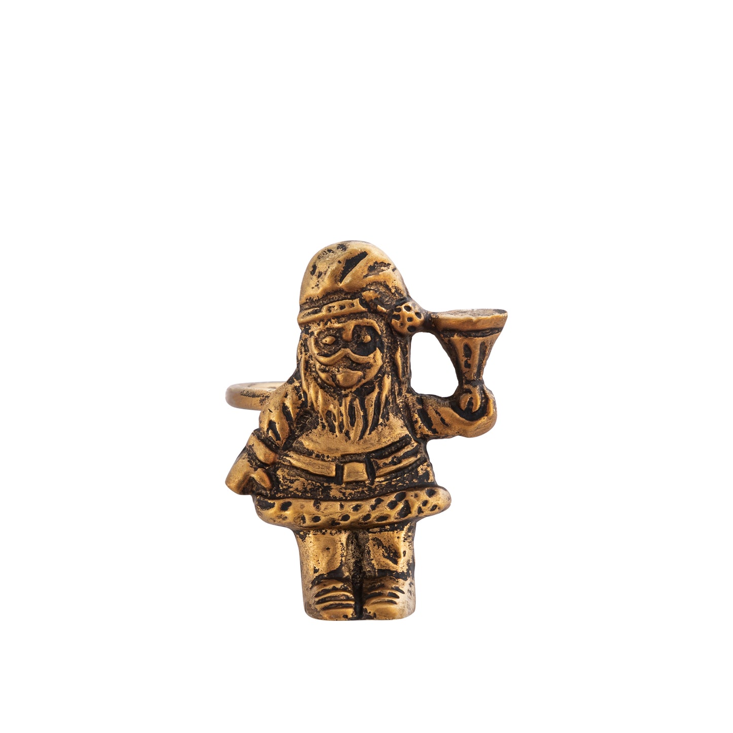 Santa Metal Napkin Ring Antique Brass (Set of 4)
