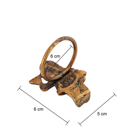 Santa Metal Napkin Ring Antique Brass (Set of 4)