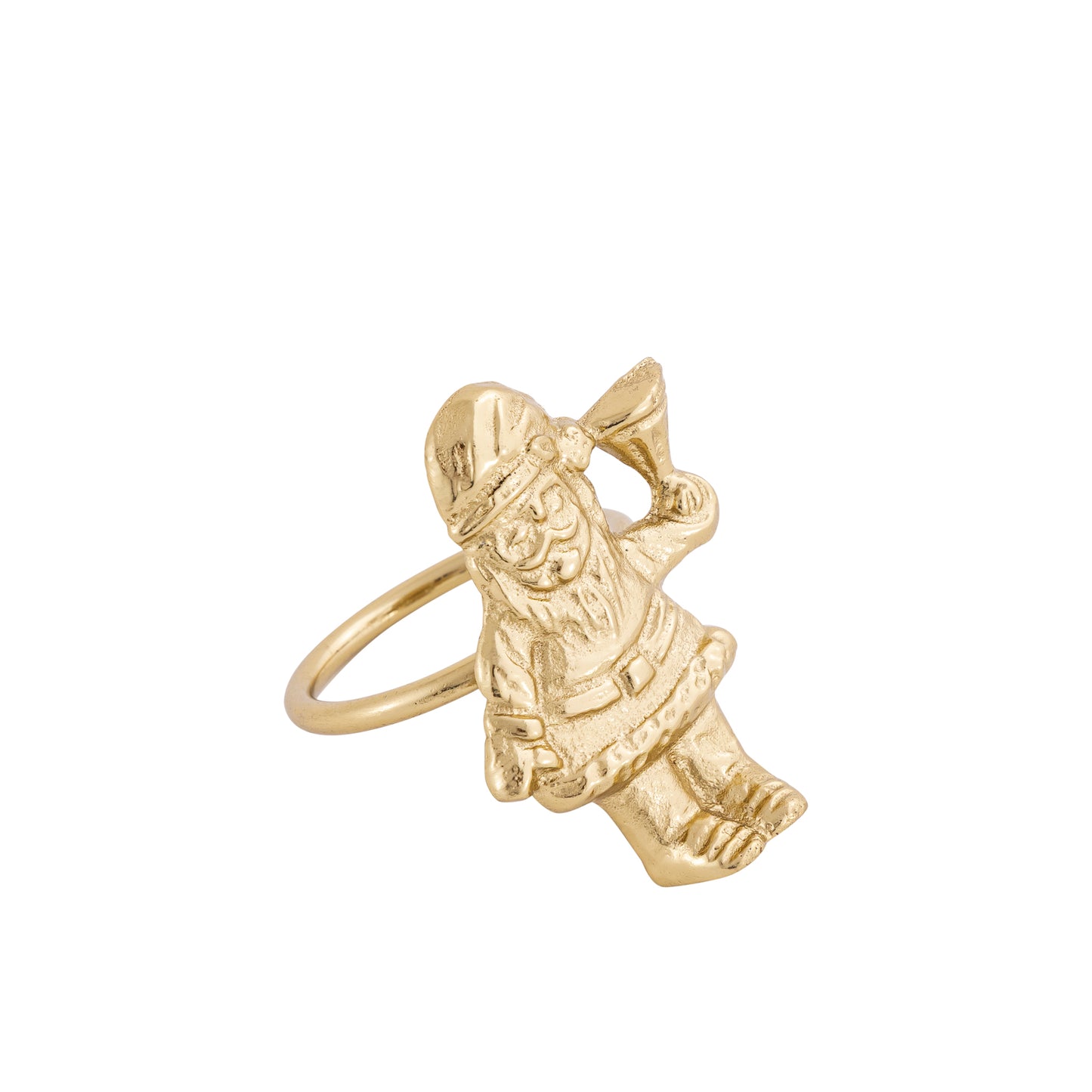 Santa Metal Napkin Ring Gold (Set of 4)