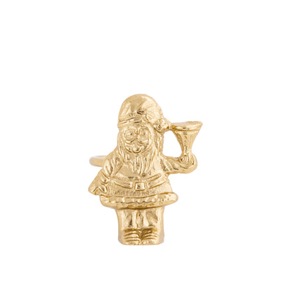 Santa Metal Napkin Ring Gold (Set of 4)
