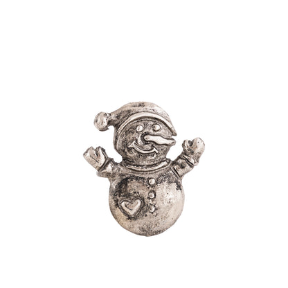 Snowman Metal Napkin Ring Antique Silver (Set of 4)