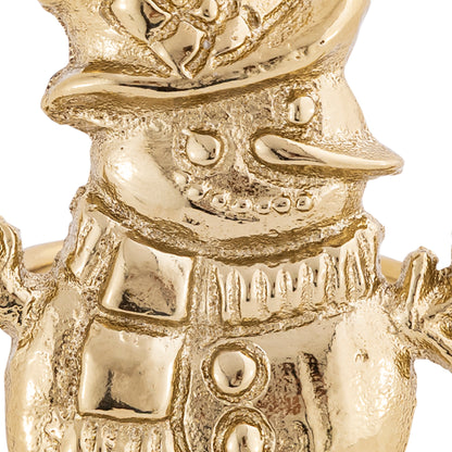 Snowman Metal Napkin Ring Gold (Set of 4)