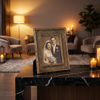 Metal Photo Frame Medium (5"x7") Antique Brass Finish | Milford