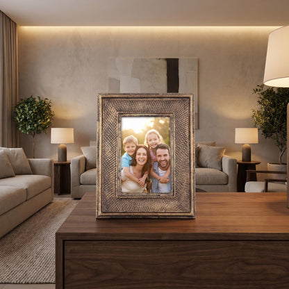 Metal Photo Frame Medium (4"x6") Antique Brass Finish | Milford