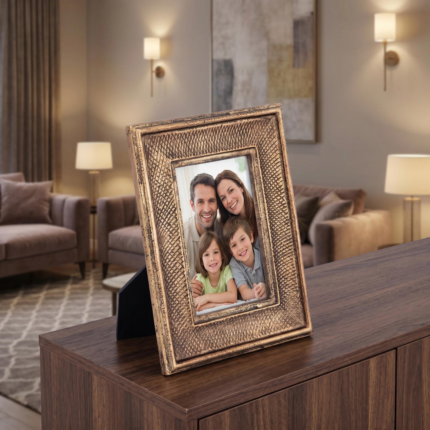 Metal Photo Frame Medium (4"x6") Antique Brass Finish | Milford