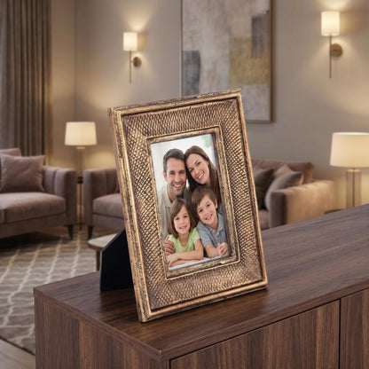 Metal Photo Frame Medium (4"x6") Antique Brass Finish | Milford