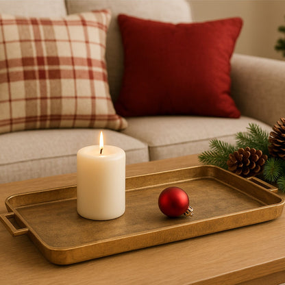 Bolsover Rectangular Decorative Tray Antique Brass Finish