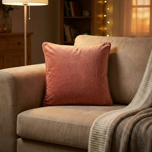 Cotton Velvet Cushion Cover Blush Pink - 1 Piece