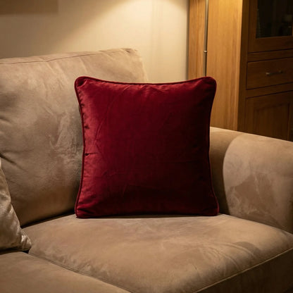 Cotton Velvet Cushion Cover Burgundy - 1 Piece