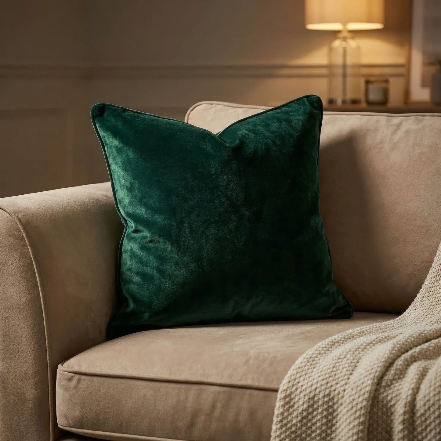 Cotton Velvet Cushion Cover Emerald Green - 1 Piece