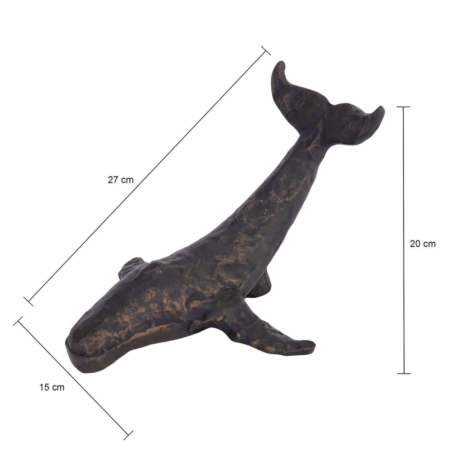 Whale Statue Small Antique Bronze Finish | Keiko