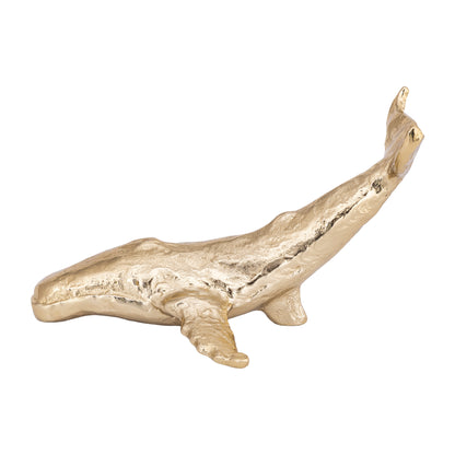 Whale Statue Small Gold Finish | Keiko