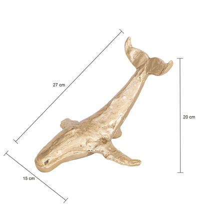 Whale Statue Small Gold Finish | Keiko